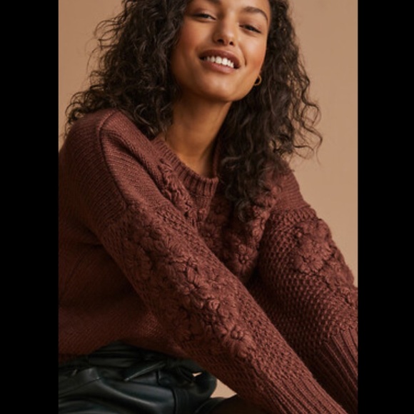 Anthropologie NWT Textured Floral Sweater Size M.***Coming soon*** - Picture 2 of 8
